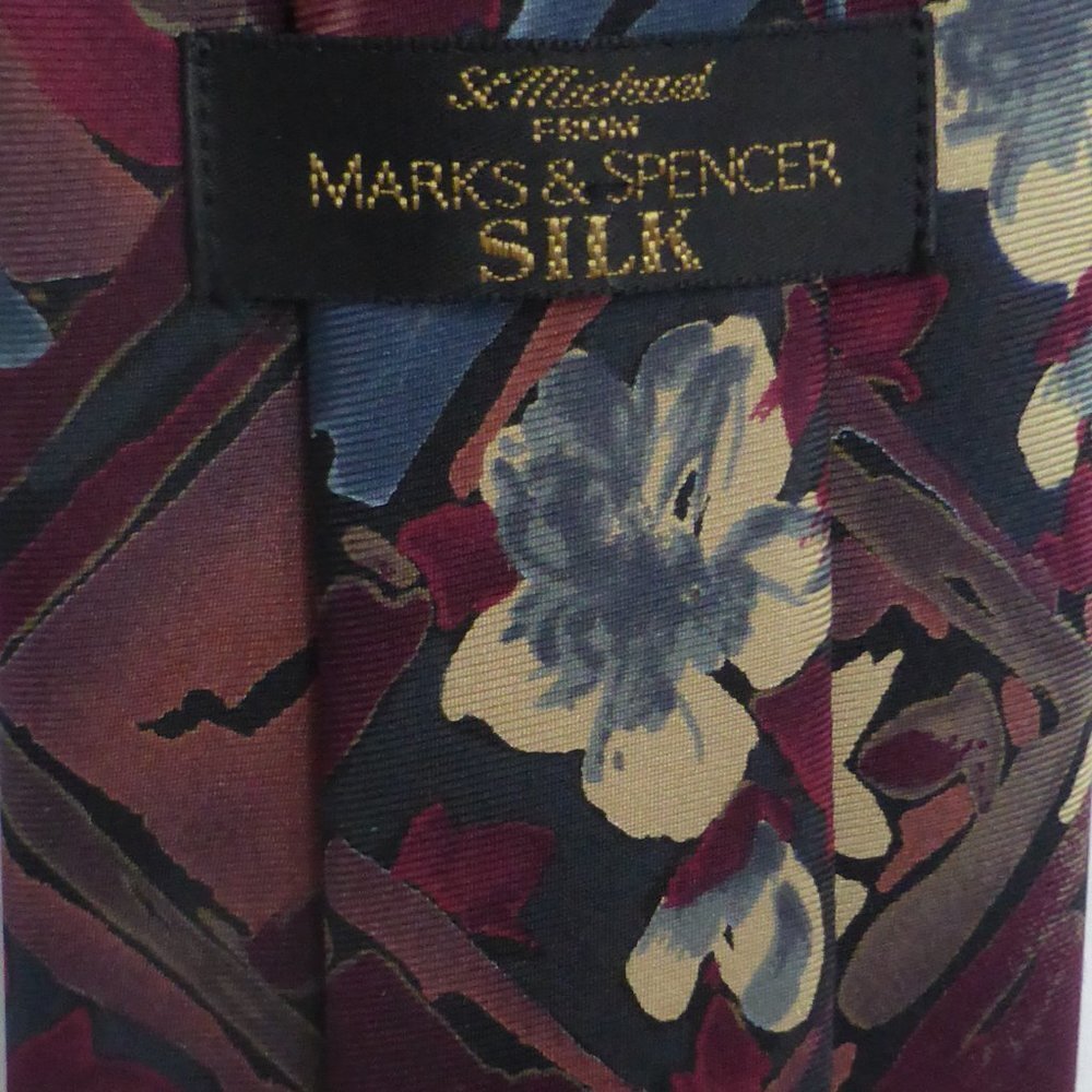 MARKS & SPENCER SILK, 100% silk, neck tie, Made In the UK